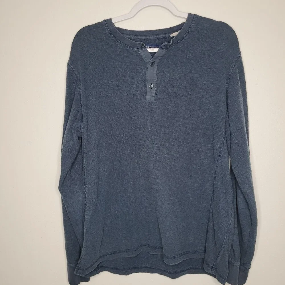 Levi's Made & Crafted navy blue henley Shirt Classic Size Large